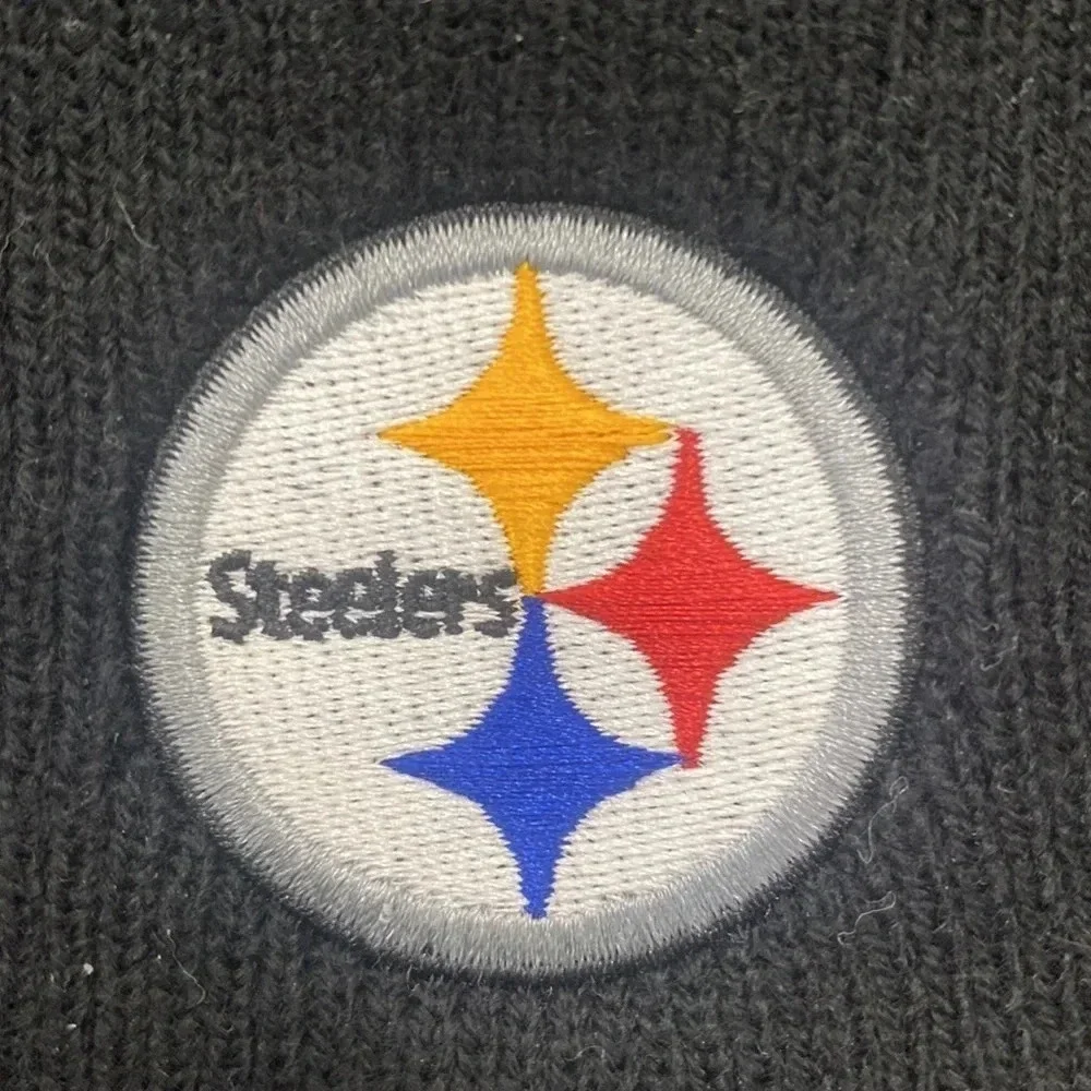 Steelers black knit hat youth